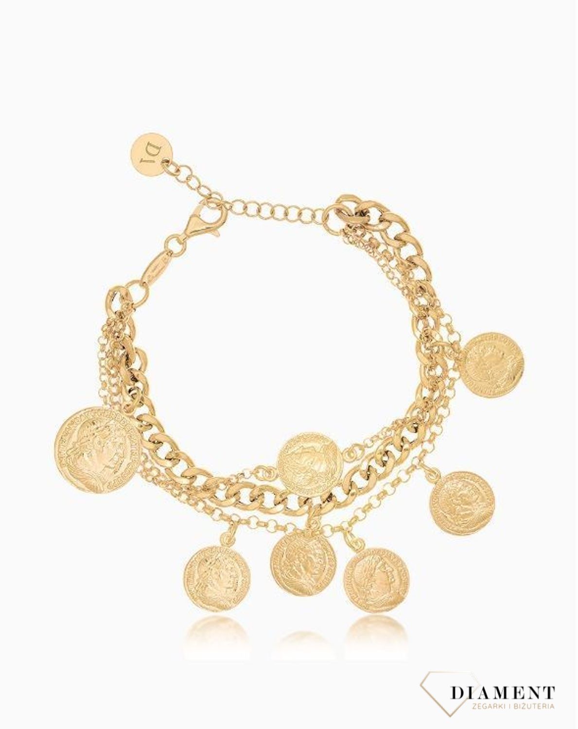 Bransoletka srebrna damska pozłacana DALL'ACQUA FAVORE DENARO 22024.jpg